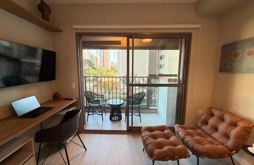 Santo Amaro Apartment | Studio com Arte e Sofisticação perto do Consulado